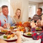 extended family eating thanksgiving dinner