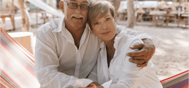 A couple going through andropause and menopause feel great together