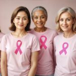 Women in menopause stand together fighting breast cancer. Image by FreePik