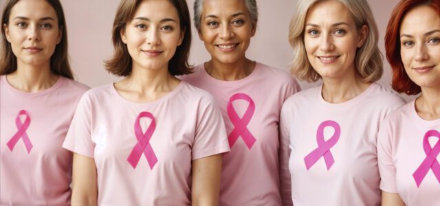 Women in menopause stand together fighting breast cancer. Image by FreePik