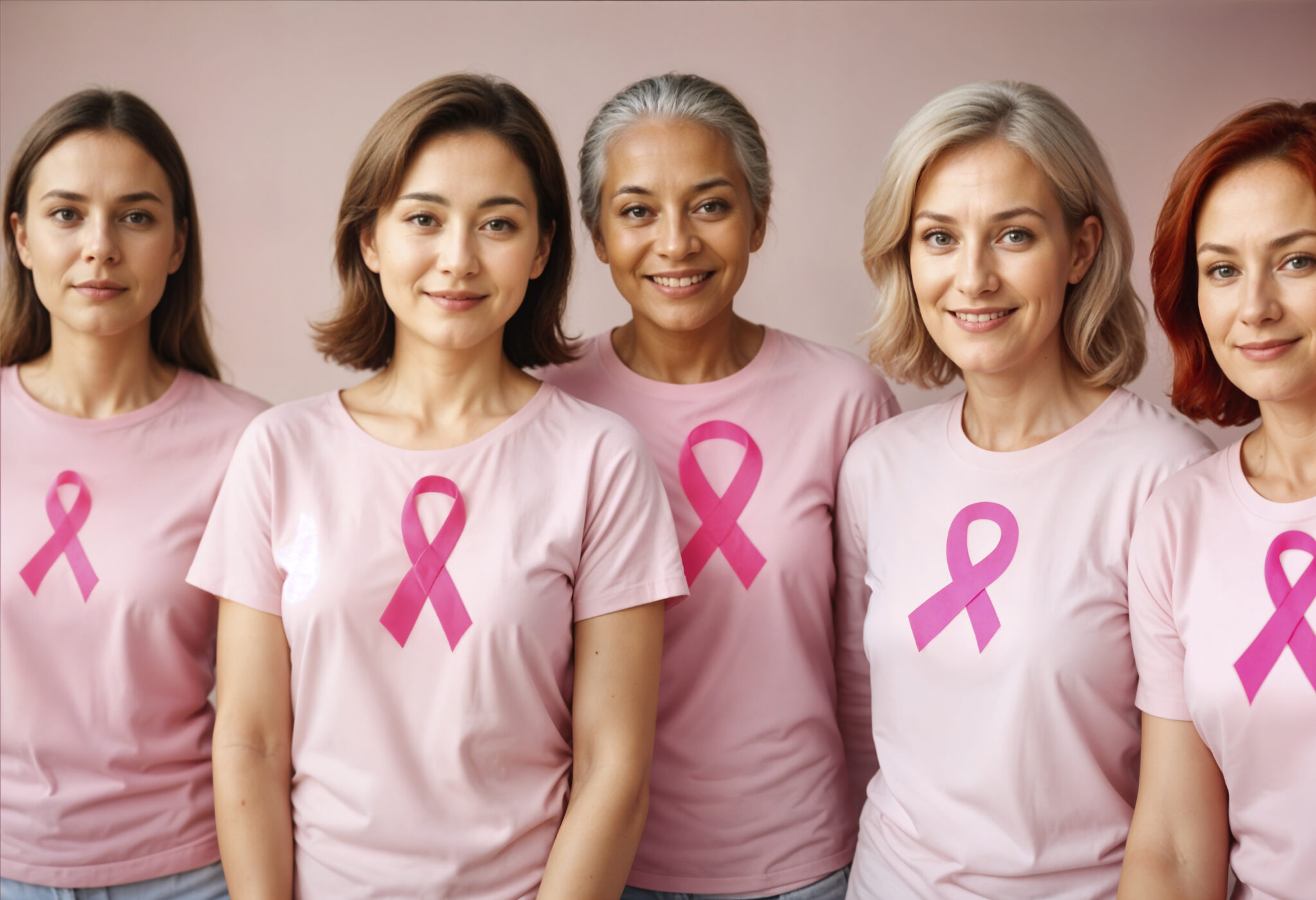 Women in menopause stand together fighting breast cancer. Image by FreePik