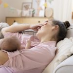 Woman dealing with postpartum hormonal imbalance